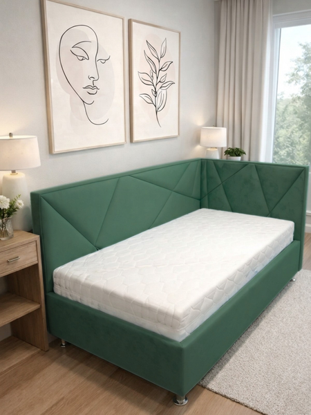 Односпальная кровать Elmax Катания 80x200 угол правый - фото