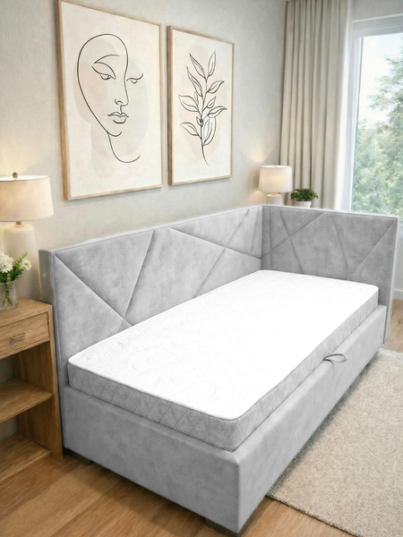 Односпальная кровать Elmax Катания 100x200 угол правый - фото