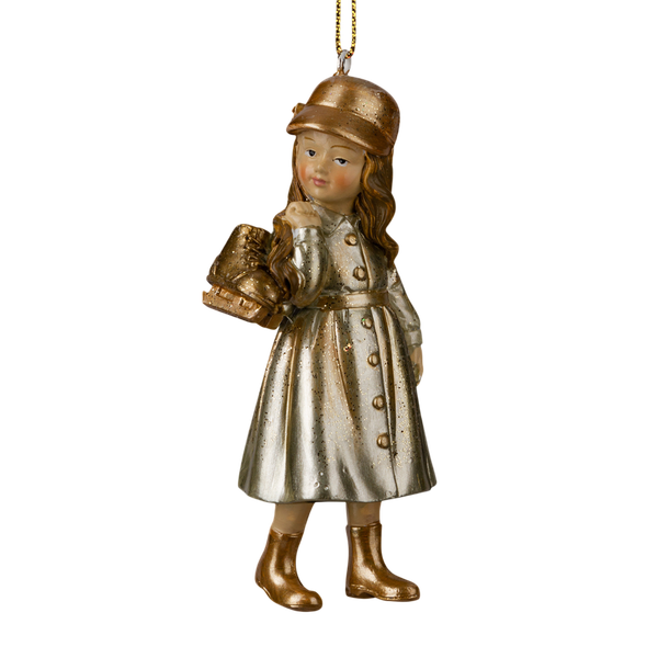 Елочная игрушка Erich Krause Decor. Девочка с коньками золотая / 64497 - фото