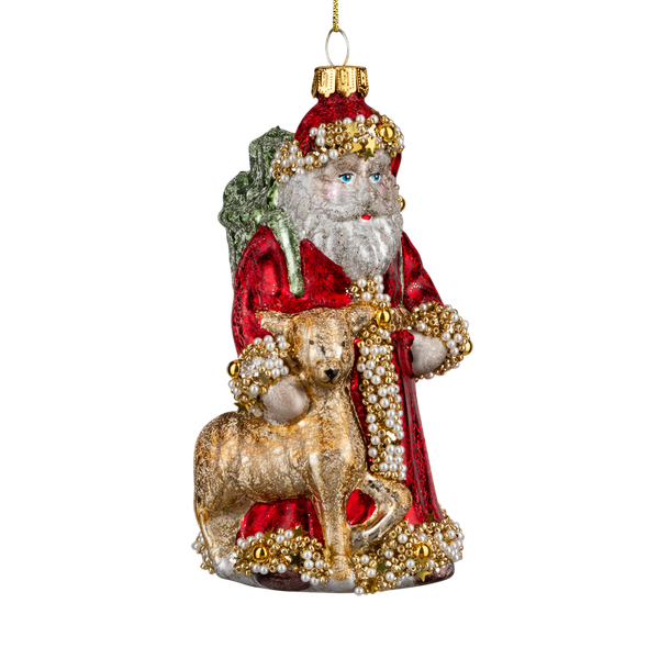 Елочная игрушка Erich Krause Decor. Дед Мороз с олененком / 64416 - фото