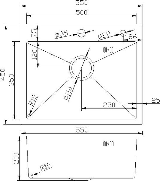 Мойка кухонная Asteria A5545NB-D
