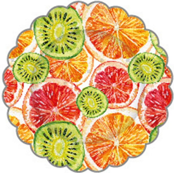 Набор одноразовых тарелок Лекс Ромашка Цитрусы - фото