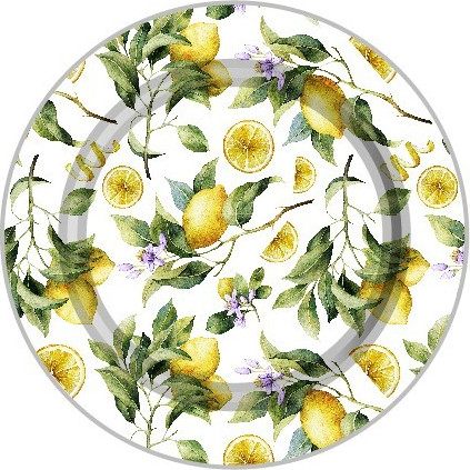 Набор одноразовых тарелок Лекс Лимончики - фото