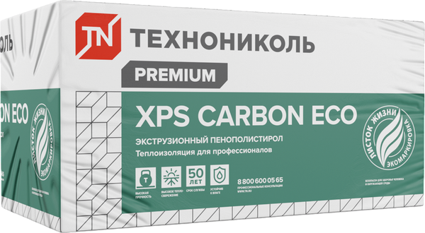 Экструдированный пенополистирол Технониколь XPS Carbon Eco 100x580x1180мм TB - фото