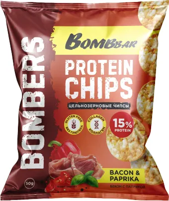 Протеиновые чипсы Bombbar Бекон с паприкой