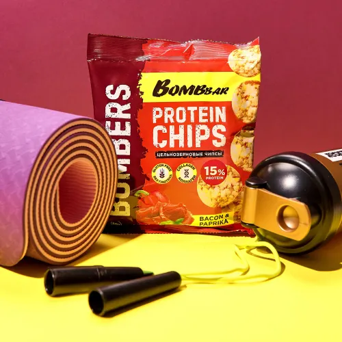 Протеиновые чипсы Bombbar Бекон с паприкой