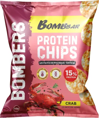 Протеиновые чипсы Bombbar Краб