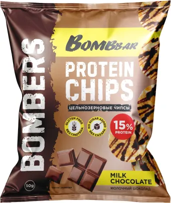 Протеиновые чипсы Bombbar Молочный шоколад