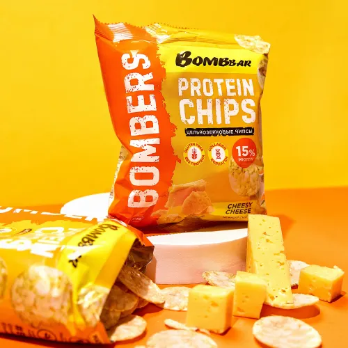 Протеиновые чипсы Bombbar Нежный сыр
