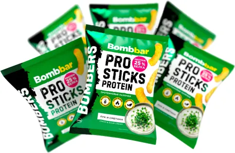 Набор протеиновых палочек Bombbar Лук и сметана - фото