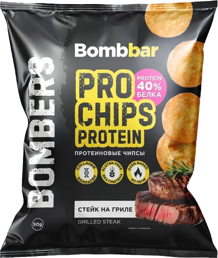 Протеиновые чипсы Bombbar Стейк на гриле