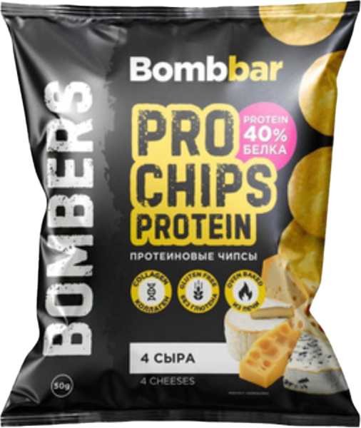 Протеиновые чипсы Bombbar Четыре сыра