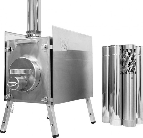 Печь походная Берег Экономка Б Большая стационарные экраны - фото