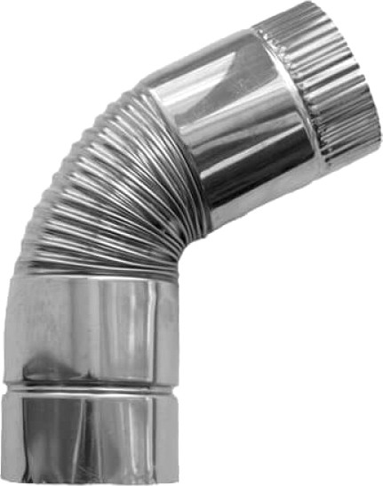 Поворот дымохода Берег Поворотное колено 65мм Сталь AISI 430, толщина 0.5мм - фото