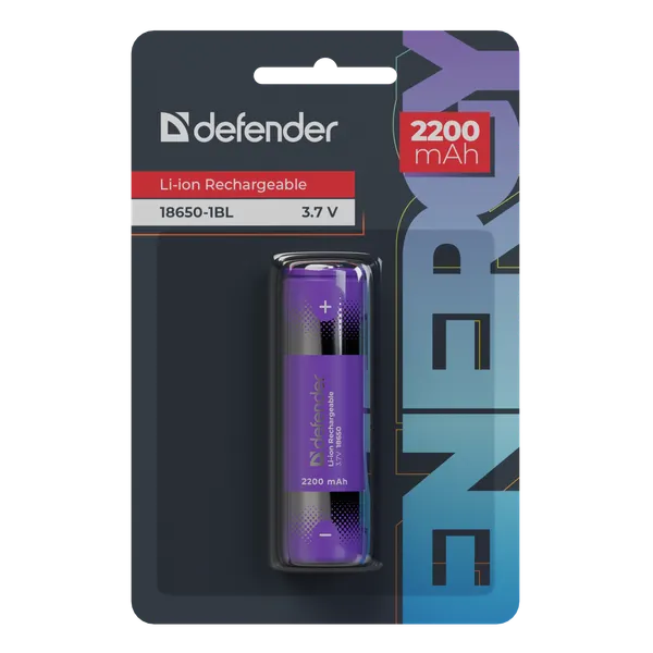 Аккумулятор Defender 18650-1BL 2200mAh Li-ion / 56701