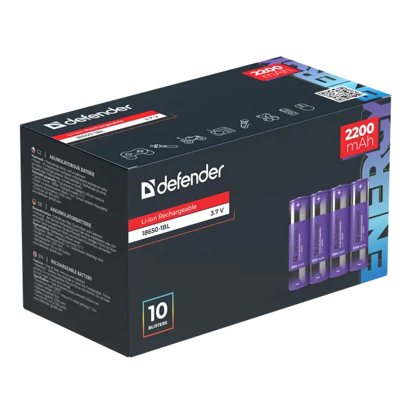 Аккумулятор Defender 18650-1BL 2200mAh Li-ion / 56701