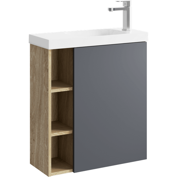 Тумба с умывальником Aqwella Alba / ALB010RDD + ALB0706GRМ + Compact Slim 60 CMPSL.06.04.D - фото