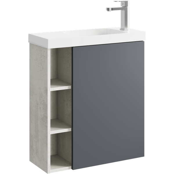 Тумба с умывальником Aqwella Alba ALB0106RLS + ALB0706GRМ + Compact Slim 60 CMPSL.06.04.D - фото