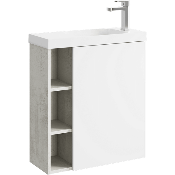 Тумба с умывальником Aqwella Alba ALB0106RLS + ALB0706WM + Compact Slim 60 CMPSL.06.04.D - фото