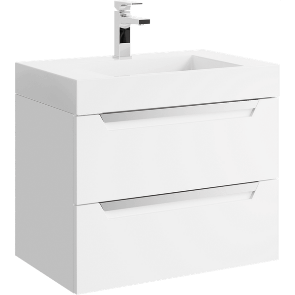 Тумба с умывальником Aqwella Cube / CUB0107W + Toledo 700 - фото