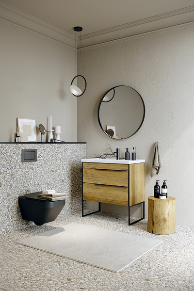 Тумба с умывальником Aqwella Fargo FRG0108DB + Фостер 80 (4640021064733)