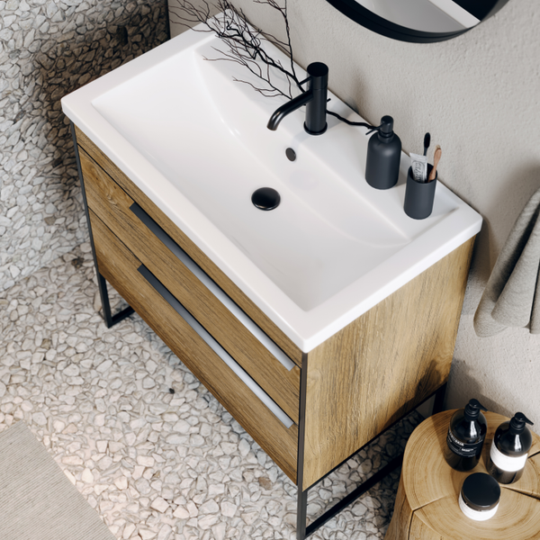 Тумба с умывальником Aqwella Fargo FRG0108DB + Фостер 80 (4640021064733)