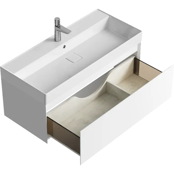 Тумба с умывальником Aqwella Geometria GE01102WM + Вилис / 4610119205164