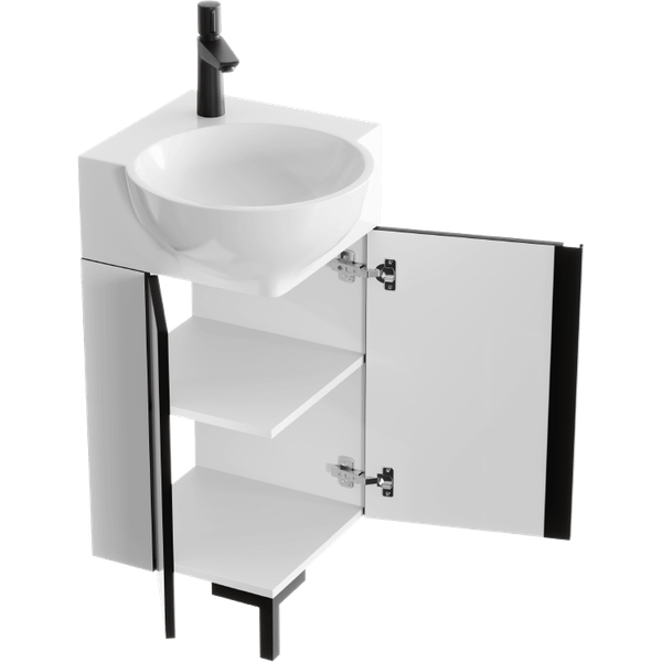 Тумба с умывальником Aqwella Porto POR0104WB + Дельта 45 / 4640021061435