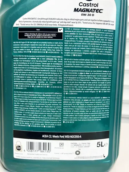 Моторное масло Castrol Magnatec 0W30 D