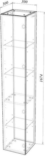 Шкаф для ванной Garda навесной 1дв / 09.22н.300.PVC