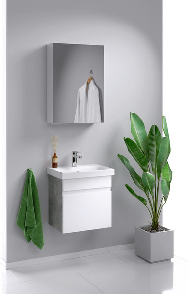 Тумба с умывальником Aqwella Smart 50 / SRT0105BS + Cersanit Moduo 50 Slim - фото