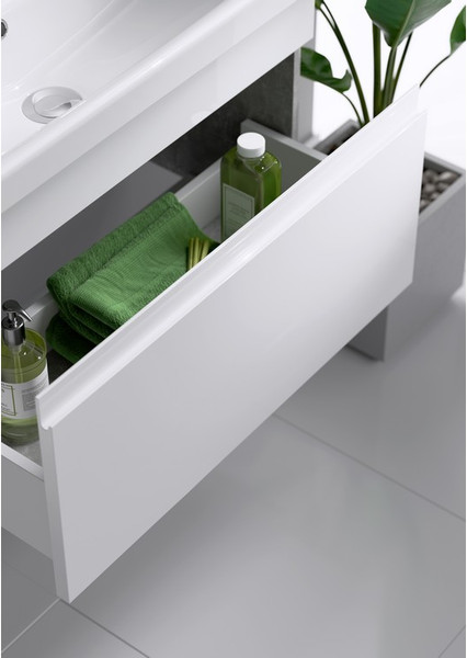 Тумба с умывальником Aqwella Smart 50 / SRT0105BS + Cersanit Moduo 50 Slim