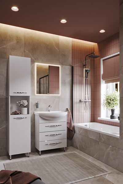 Тумба с умывальником Aqwella Аллегро Agr.01.06/3 + Элеганс 65 - фото