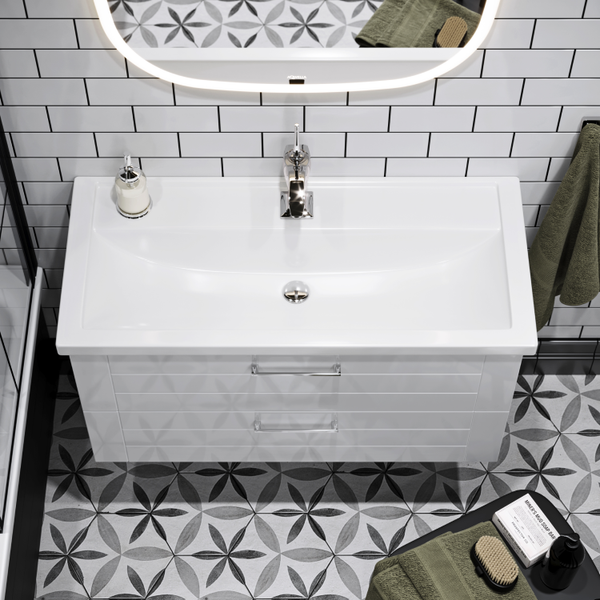 Тумба с умывальником Aqwella Манчестер MAN01102 + Фостер 100 (4640021065204)