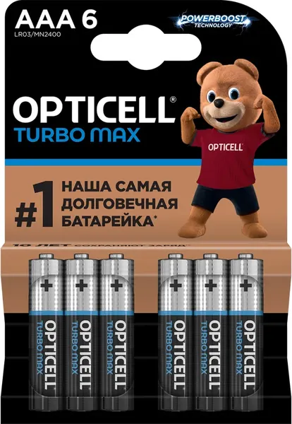 Комплект батареек Opticell Turbo MAX LR03 AAA / 6053006 - фото
