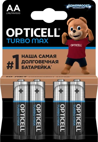 Комплект батареек Opticell Turbo MAX LR6 AA / 6053003 - фото