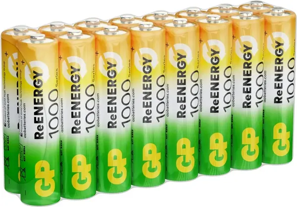 Комплект аккумуляторов GP Batteries GP 100AAAHCRGY-B16 AAA NiMH 1000mAh - фото