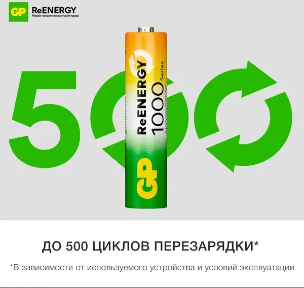 Комплект аккумуляторов GP Batteries 100AAAHCRGY-2CRCB2 AAA NiMH 930mAh