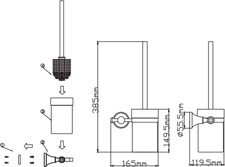 Ершик для унитаза Diadonna Настенный D8010QH