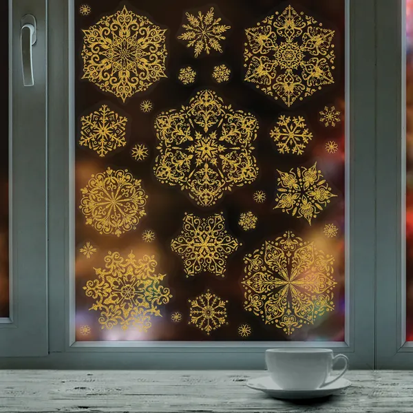 Набор наклеек на окно Золотая сказка 592570