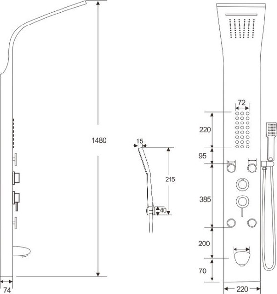 Душевая панель Cerutti Victoria W
