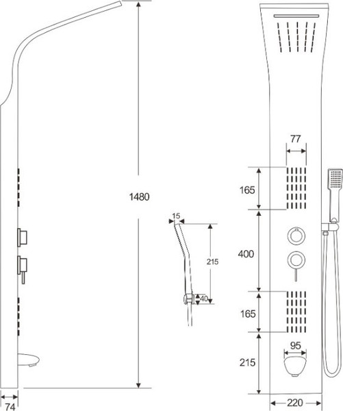 Душевая панель Cerutti Virginia BK