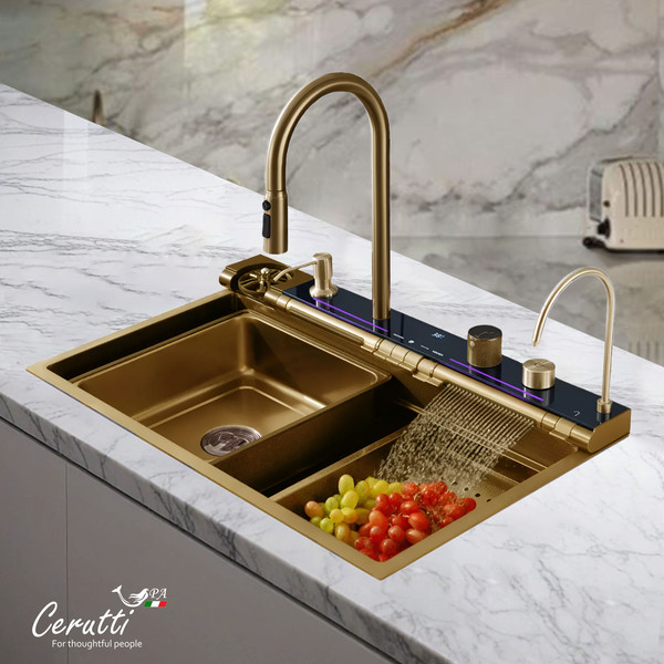 Мойка кухонная Cerutti Gloria Pro Nano Gold