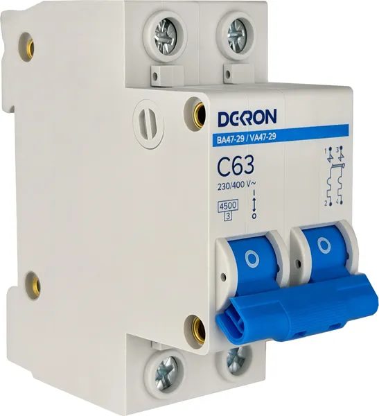 Выключатель автоматический DEKRON ВА47-29 2P С63A 4.5кА / mcb29-2-C63-dek