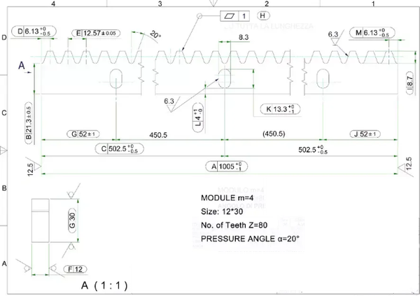 Рейка для ворот Прогейт ROA12KIT2
