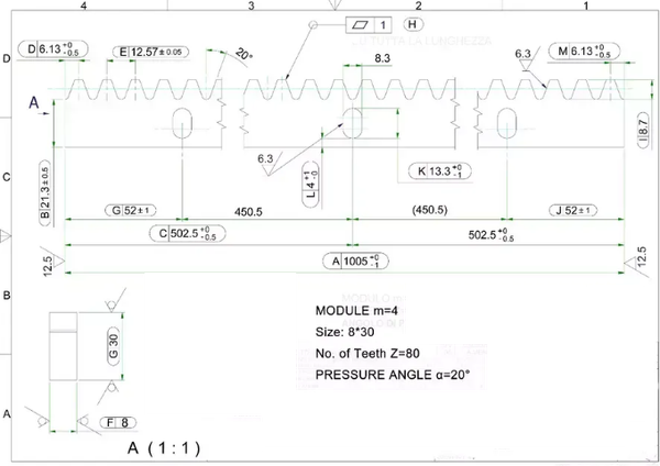Рейка для ворот Прогейт ROA8KIT2
