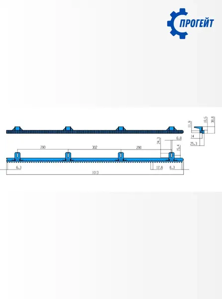 Рейка для ворот Прогейт S4KIT3