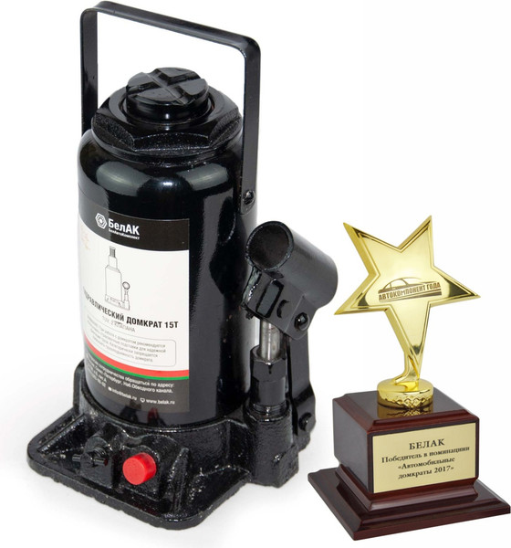 Бутылочный домкрат БелАК TUV 2 клапана 15т. БАК00034