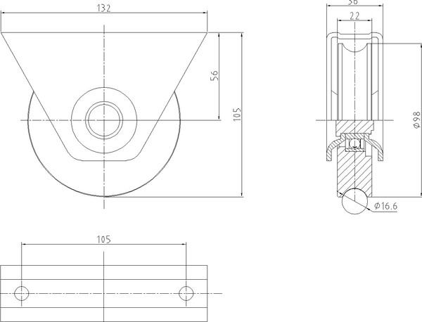 Опора роликовая для ворот Прогейт HT1U100R8/4 (4шт)