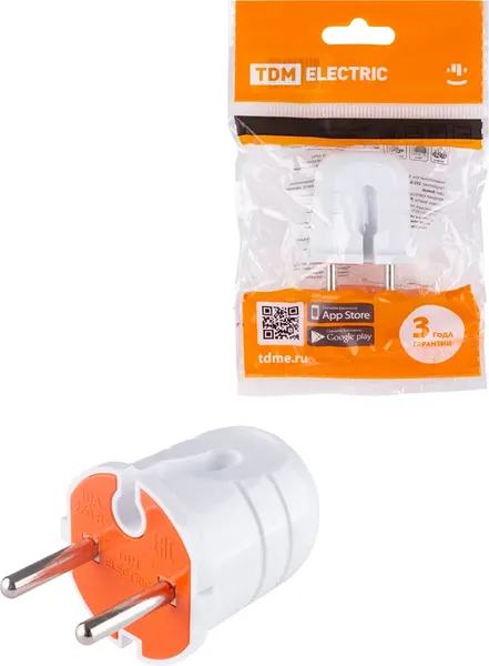 Вилка штепсельная TDM 10А 250В SQ1806-0209